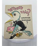 Vintage Hallmark Birthday Card 1940&#39;s-1950&#39;s Chirping Bird Postcard Rare - £3.73 GBP