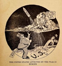 1914 WW1 Print U.S Food Monopoly Satire Higgins Art Antique Military Collectible - £28.20 GBP
