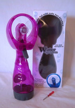 Water Spray Fan With Safe Fan Blades And Wide Open Mouth 11&quot; Tall Purple Color - £4.70 GBP