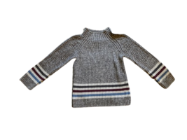 Tea Collection Pullover Sweater Grey Striped Long Sleeve Sweater Size 5 - £9.28 GBP