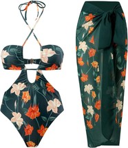 One Piece Swimsuit with Cover up Wrap Skirt - £49.90 GBP