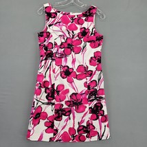 Peter Nygard Women Dress Size 6 Pink Petite Stretch Midi Chic Floral Sleeveless - £12.18 GBP