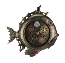 Steampunk Style Fish Submarine Wall Clock - $150.68