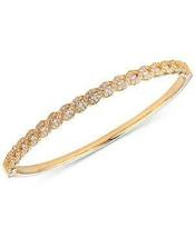 Tiara Cubic Zirconia Braid-Look Bangle Bracelet in Sterling Silver - Gold - $75.00