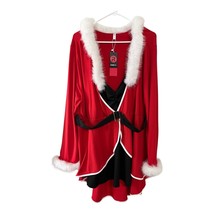 Rosegal Women’s 3X Red Santa Claus Dress Coat with Faux Fur Trim, Belt &amp;... - $24.30