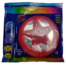 Glow Flying Disc 5 Glow Sticks Frisbee Glowing Glows Play Toy Plastic casing Red - £6.39 GBP