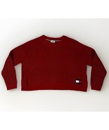 Tommy Hilfiger Red Knit Sweater Women’s Medium Cottonblend Crewneck Pull... - $26.01 CAD