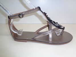 Tommy Bahama Size 5 PRIMROSE Pewter Leather Glass Beads Sandals New Womens Shoes - £84.36 GBP