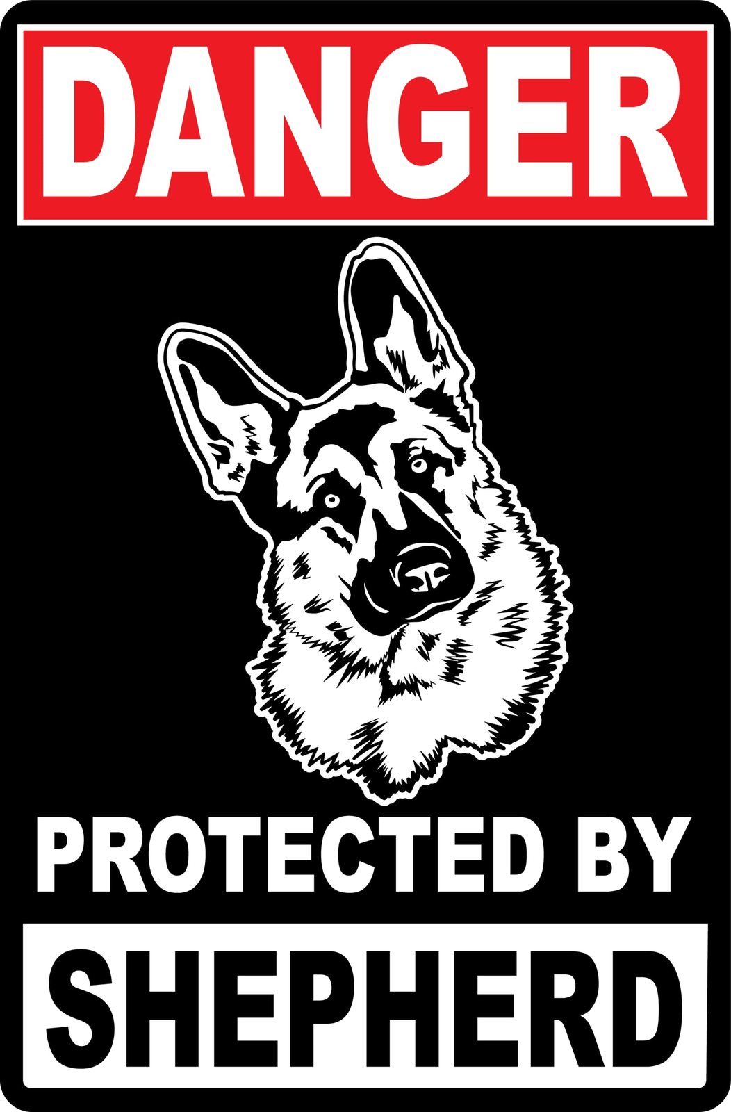 AnyStickerYouWant - DANGER Protected by Irritable German Shepherd Alumin... - $9.99
