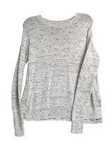 Tahari Women&#39;s Small Gray White Sweater Crew Neck Pullover Long Sleeve - £4.44 GBP