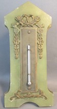 Antique Victorian Marble &amp; Brass Desk Easel Thermometer Art Nouveau - £156.36 GBP