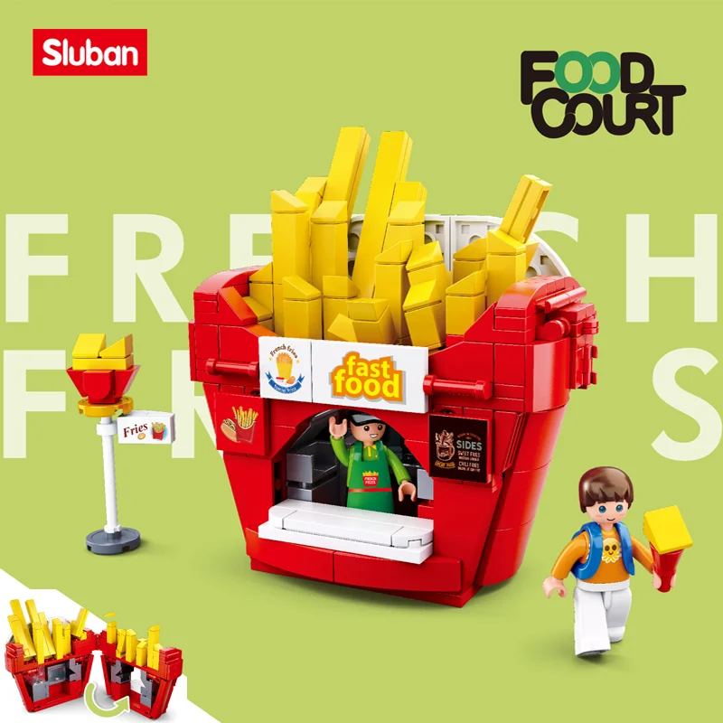 Sluban Building Block Toys Girls Dream Creator B0705B French Fries House 320PCS - £29.55 GBP