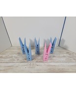6&quot; Lot of 5 Jumbo Wooden Clothes Pins Pink Blue Crafts Laundry DIY Gende... - $16.99