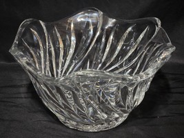 Vintage Heavy Gorham Cut Crystal 10” Star Blossom Fruit Bowl - Swirl Pattern - $27.70