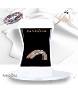 Pandora Rose Gold Signature Two-Tone Logo Pave Ring 182773C US SELLER SI... - $3,959.01
