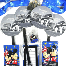 Disneyland Travel Mickey Minnie Lanyard Pin Luggage ID Tags Coasters 9 Item Lot - £28.50 GBP