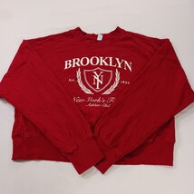 Old Navy Brooklyn NY Athletic Club Cropped Sweatshirt Red Women's Size M Tall image 14