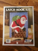 VTG National Yarn Crafts Latch Hook Kit XR88 Down The Chimney SANTA USA 18x24 - £25.72 GBP