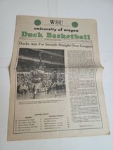 Vintage 70s Oregon Ducks Game Program UofO Basketball Washington St Cougars WSU - $0.97