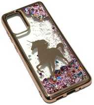 Samsung Galaxy S20 6.2&quot; Rose Gold UNICORN Moving Glitter Stars liquid Case Cover - £12.58 GBP