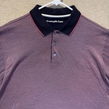 Ermenegildo Zegna Shirt XL Red Birdseye Plaid Knit Designer Casual Polo - £21.88 GBP