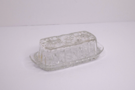 Vintage Anchor Hocking Pressed Glass Star of David Covered Butter Dish - £10.11 GBP