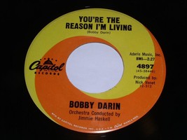 Bobby Darin You&#39;re The Reason I&#39;m Living Now You&#39;re Gone 45 Rpm Record VG++ - £11.91 GBP