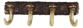 Vintage Western Rustic Stag Deer Crown Antlers 4-Pegs Wall Coat Keys Hooks Decor - £25.72 GBP