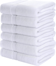 6 Pack Ring Spun Cotton Medium Bath Towel Set, Lightweight and Highly Ab... - £46.85 GBP