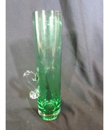 Vintage Clear Green Art Glass Bud Vase 8” Bubbles Clear Handle - €16,54 EUR