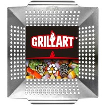 Grill Basket Heavy Duty -Large Grill Baskets For Outdoor Grill Vegetables -Stain - £32.36 GBP