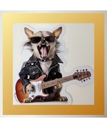 Rocking Chihuahua with Guitar Decal - Perfect for Car, Wall, Phone - $5.89