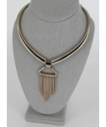 Vintage Brualist Hammered Metal Choker Necklace - $722.07 MXN