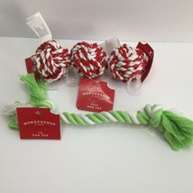 Wondershop Braided Rope Ball Tug Pull Dog Toy Chew Set Red - $24.99