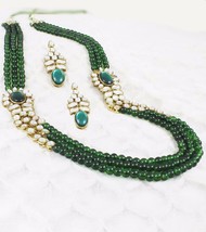 Kundan Rani Haar Traditional Necklace Set indian Mala Bridal Jewelry Set k1499 - £59.61 GBP