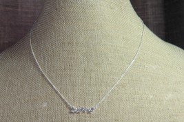 Necklace (New) Love - On Dainty Silver Chain - 16&quot;-19&quot; Adj - £10.73 GBP