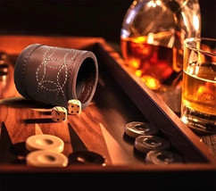 Dice Cup with 5 Dot Dice Leather Professional Dice Shaker Dice Box Dice Roller - £28.03 GBP