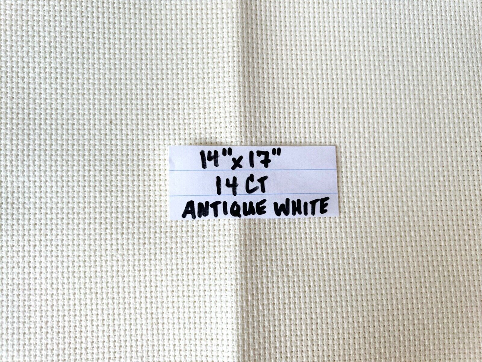Antique White  14 Count Aida Cross Stitch Fabric - 14&quot; x 17&quot; 100% Cotton - $6.60