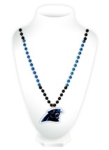 Carolina Panthers Beads with Medallion Mardi Gras Style - $32.99