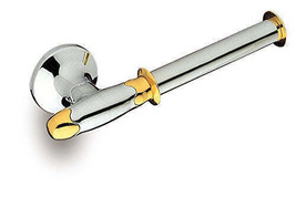Filigrana Polished chrome and gold toilet paper holder without lid.  - $110.00