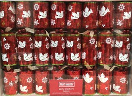 New Pier 1 Imports 8 Pc Christmas Holiday Origami Party crackers doves snow - $29.69