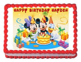 MICKEY MOUSE Birthday party edible cake image cake topper frosting sheet - £8.00 GBP