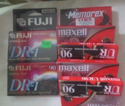 4 Maxell Normal Bias UR 90 Minute Blank Audio Cassette Tapes with 2 Fuji DR-1 - £10.94 GBP