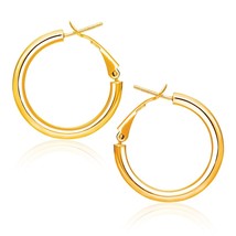 14k Yellow Gold High Polish  Hoop Earrings(2x20mm) - $457.99