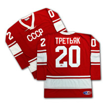 Vladislav Tretiak Russian Autographed Red CCCP Jersey - £223.64 GBP