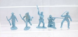 5 Vintage Marx Alamo Play Set Figures 1 Davy Crockett. Baby Blue Color Toy - £19.65 GBP