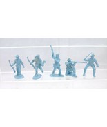 5 Vintage Marx Alamo Play Set Figures 1 Davy Crockett. Baby Blue Color Toy - £19.65 GBP