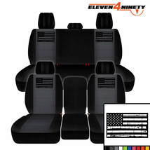 Designcovers For Dodge Ram Front Rear Seat Cover 2011-2018 Flag Black Charcoal - $3,642.59 MXN