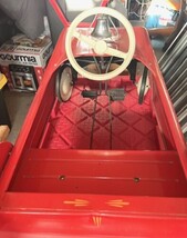 Vintage Pedal Fire Truck Ride On Car Metal Firefighter Toy 42” Red image 3