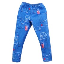 2011 Barbie Blue Denim Jean Logo Print Capri Leggings X5449 Glam Scooter - $74.37 MXN
